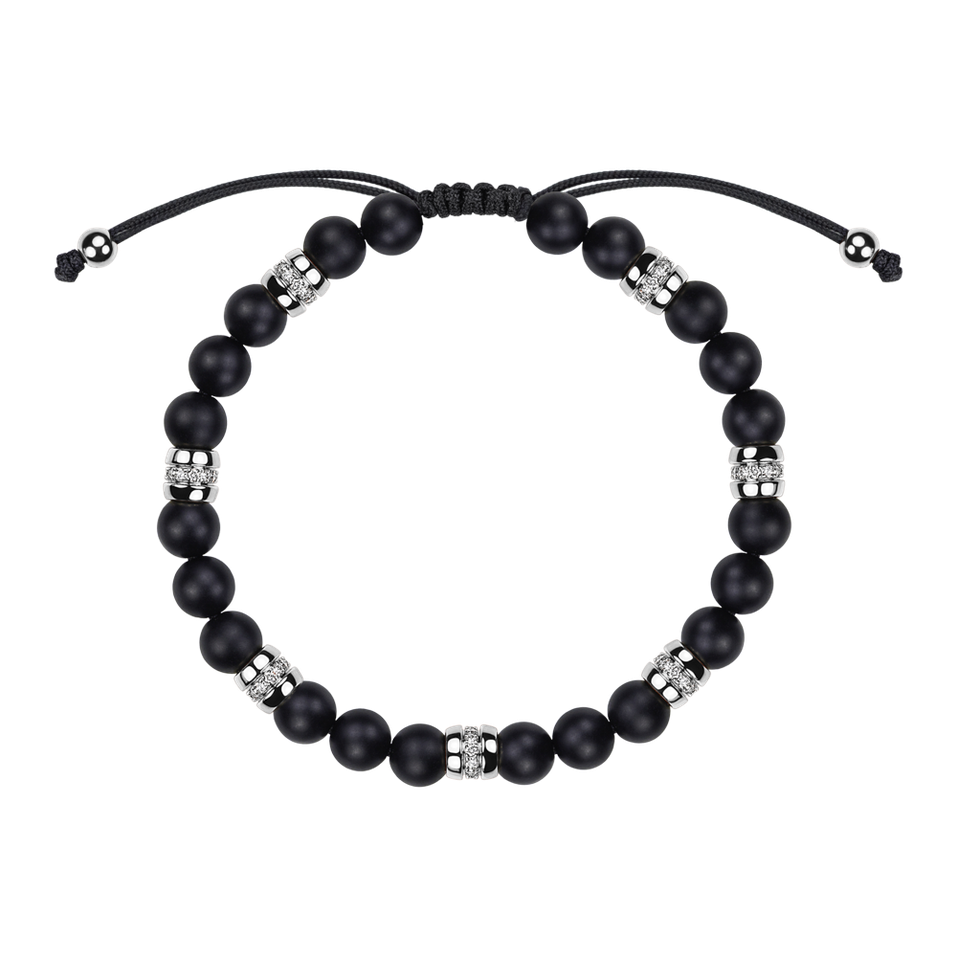 Náramok s diamantmi a achátmi Eclipse String