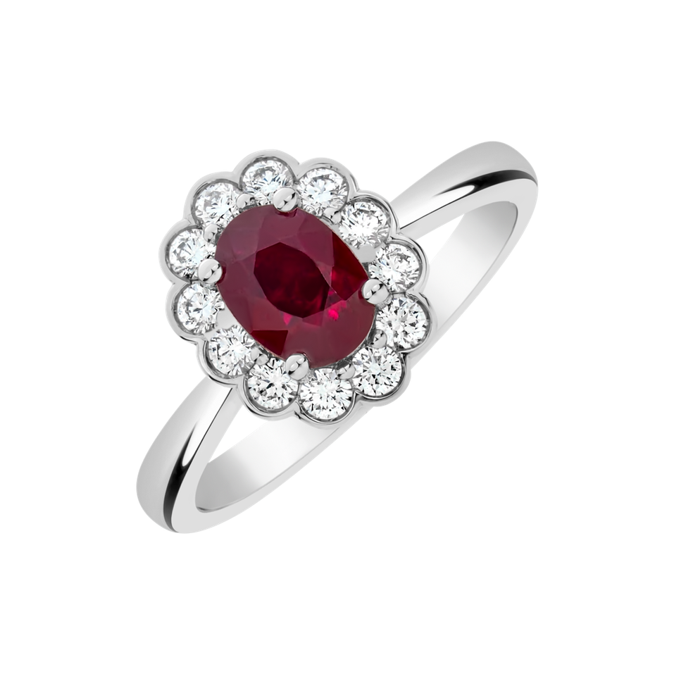 Prsteň s diamantmi a rubínom Mademoiselle Diana