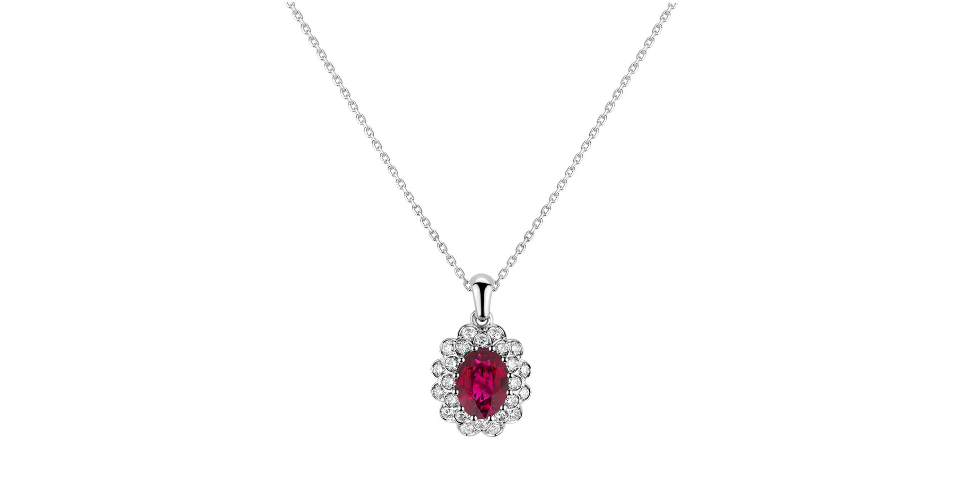 Náhrdelník s diamantmi a rubínom Fairy Godess
