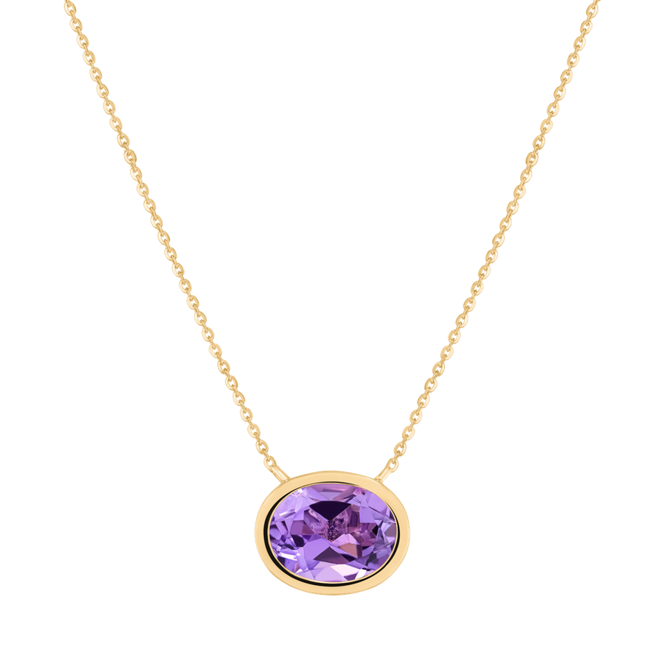 Náhrdelník s ametystom Satin Mirror