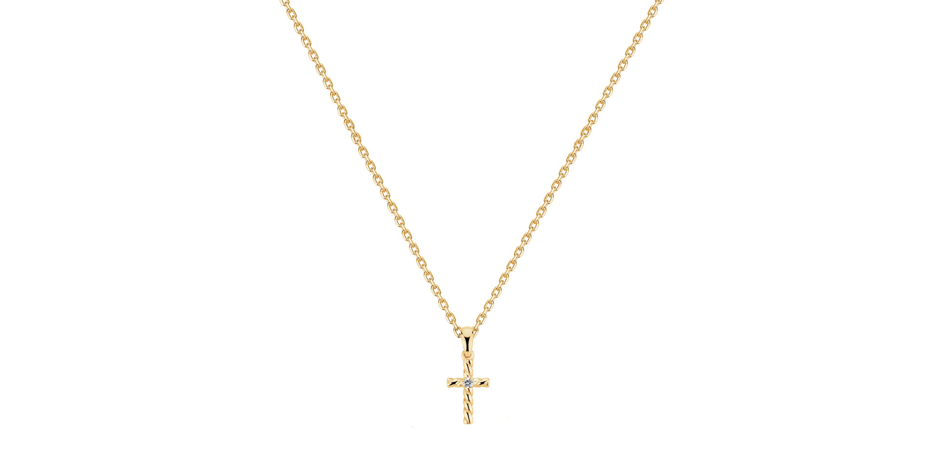 Náhrdelník s diamantom Twisted Cross