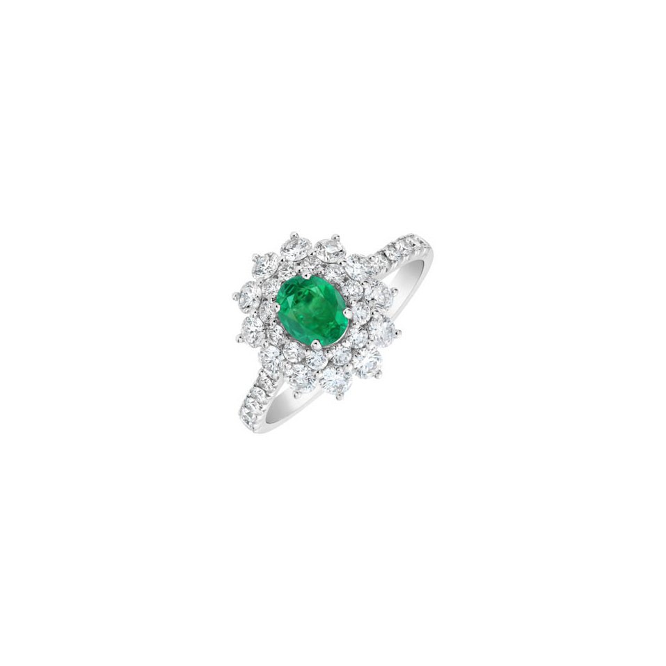 Prsteň s diamantmi a smaragdom Queen of Emerald