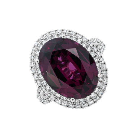 Prsteň s diamantmi a rhodolitom Born of LIght