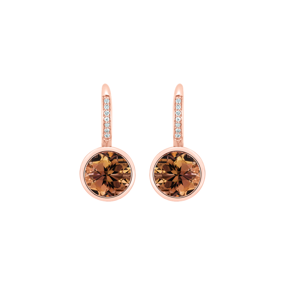 Náušnice s diamantmi a turmalínom Regal Elegance