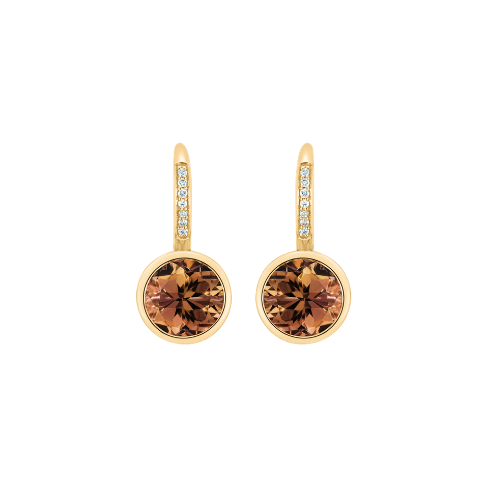 Náušnice s diamantmi a turmalínom Regal Elegance