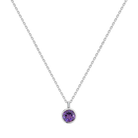 Náhrdelník s diamantmi a ametystom Regal Elegance