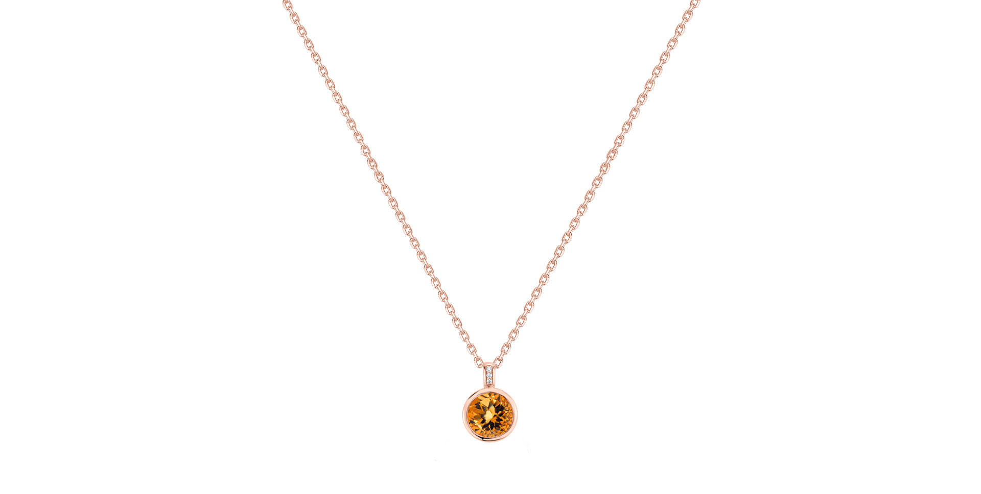 Náhrdelník s diamantmi a citrínom Regal Elegance