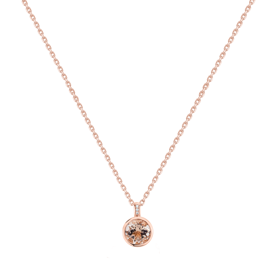 Náhrdelník s diamantmi a morganitom Regal Elegance