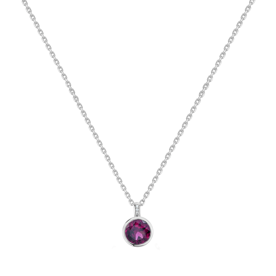 Náhrdelník s diamantmi a rhodolitom Regal Elegance