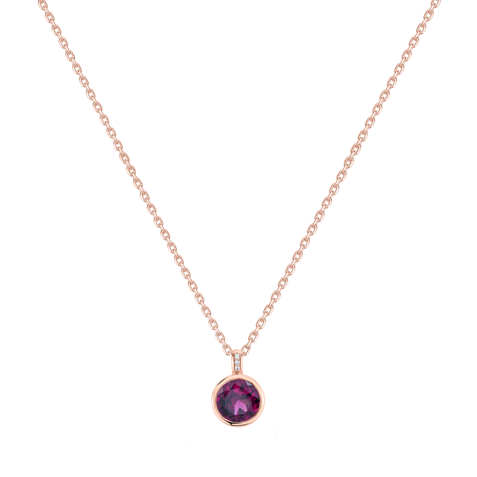 Náhrdelník s diamantmi a rhodolitom Regal Elegance