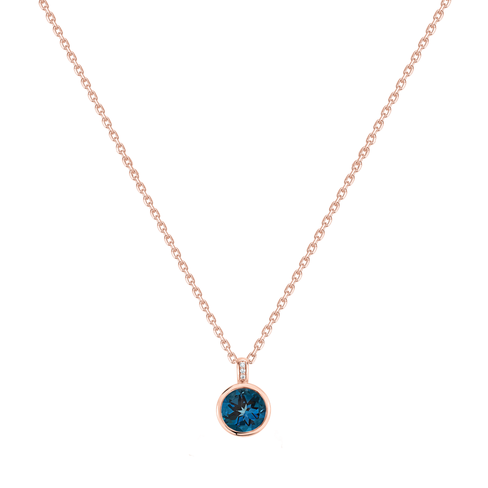 Náhrdelník s diamantmi a topásom Regal Elegance