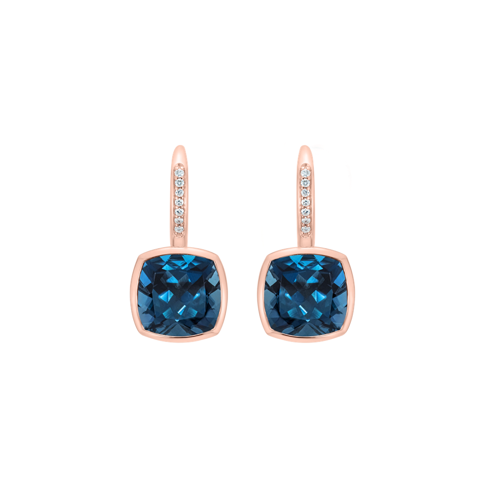 Náušnice s diamantmi a topásom Carelia