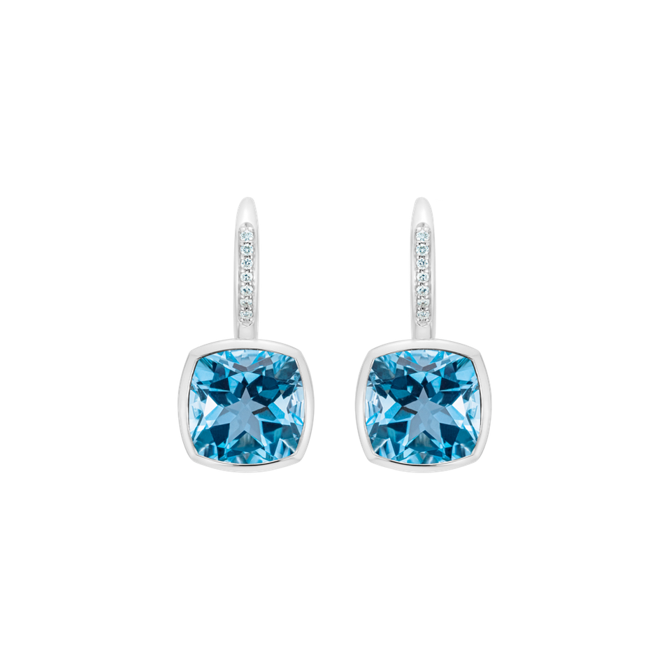 Náušnice s diamantmi a topásom Carelia