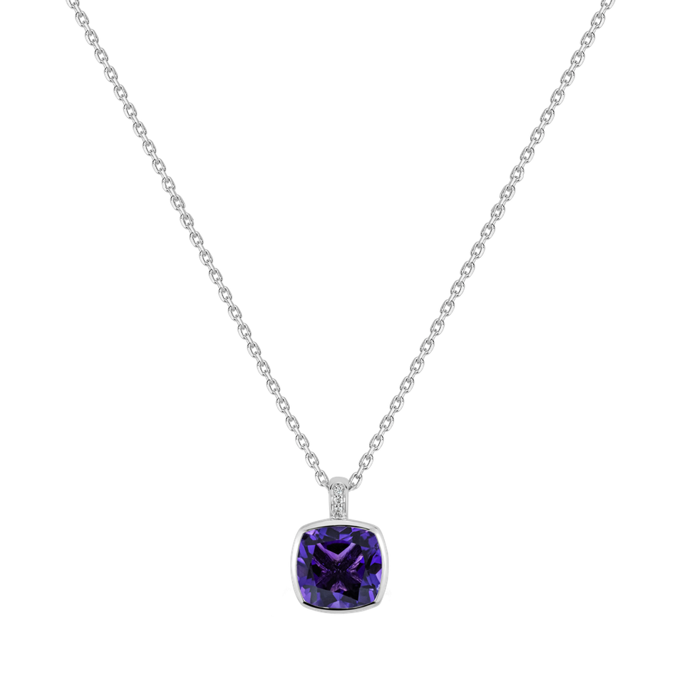 Náhrdelník s diamantmi a ametystom Carelia