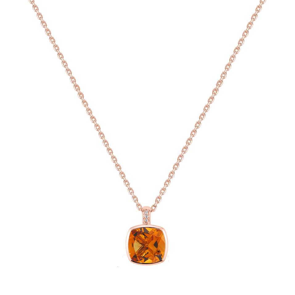 Náhrdelník s diamantmi a citrínom Carelia