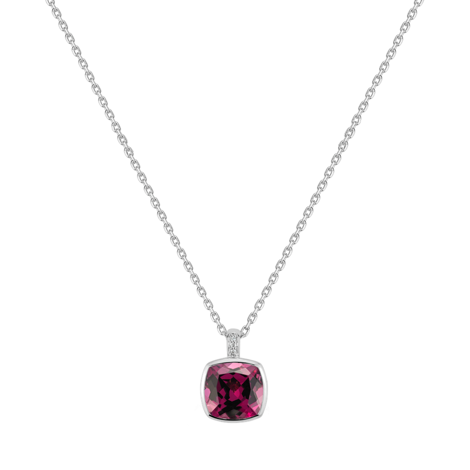 Náhrdelník s diamantmi a rhodolitom Carelia