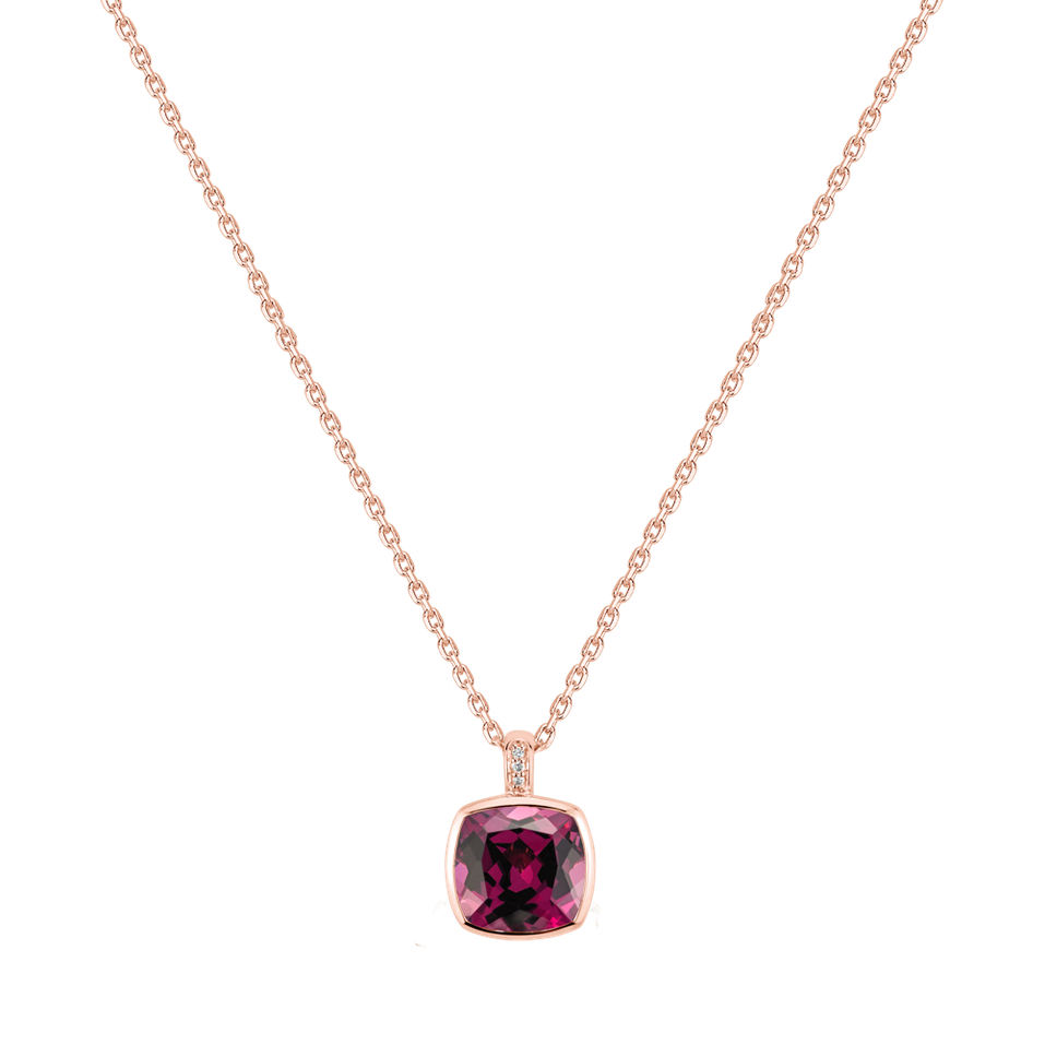 Náhrdelník s diamantmi a rhodolitom Carelia