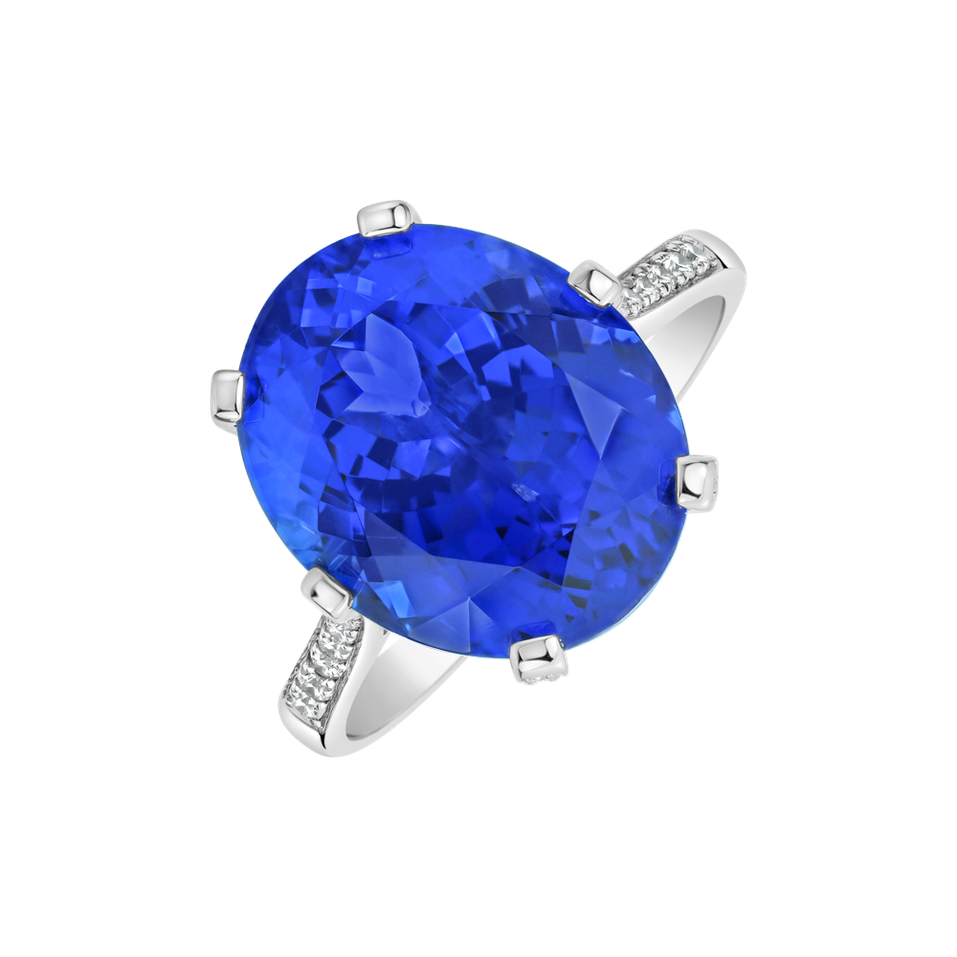 Prsteň s diamantmi a tanzanitom Fairytale Seraph