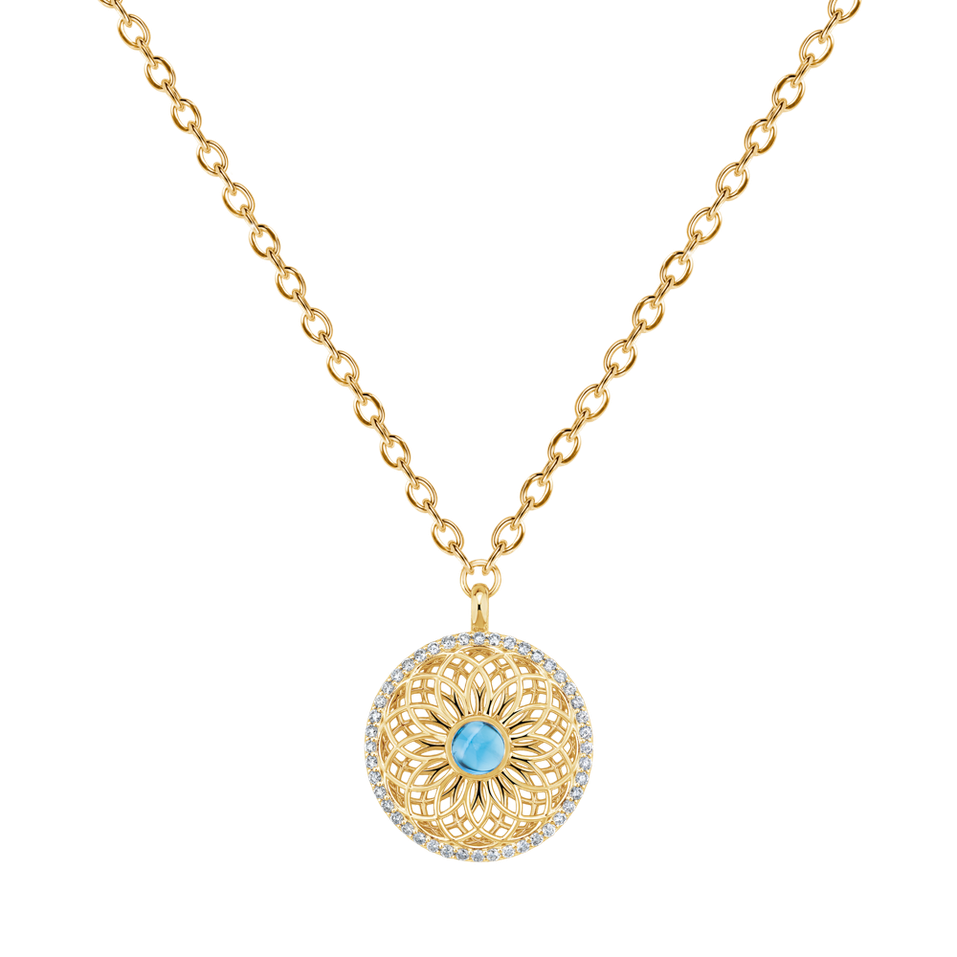 Náhrdelník s diamantmi a topásom Heart of Starlight