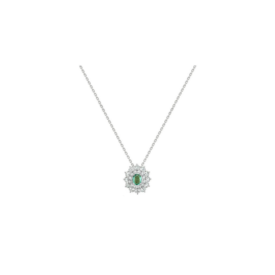 Náhrdelník s diamantmi a smaragdom Queen of Emerald