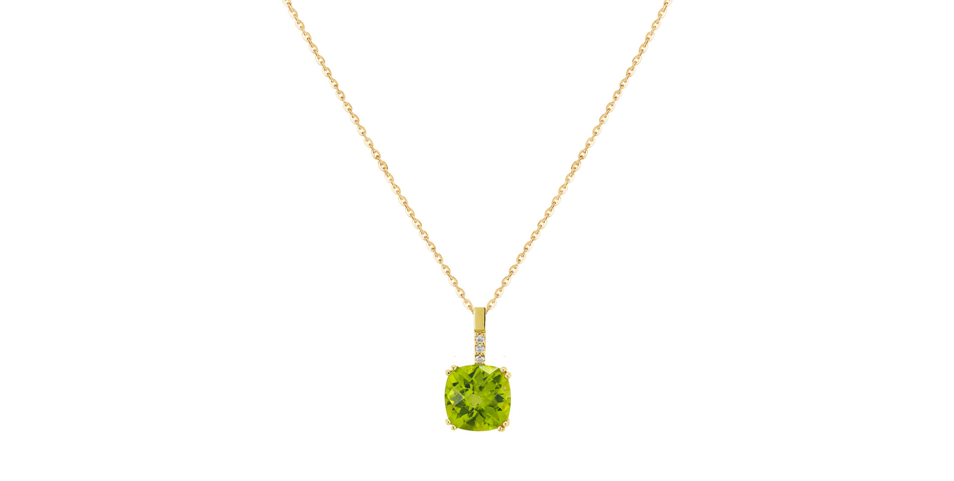 Náhrdelník s diamantmi a peridotom Moonlight Gem