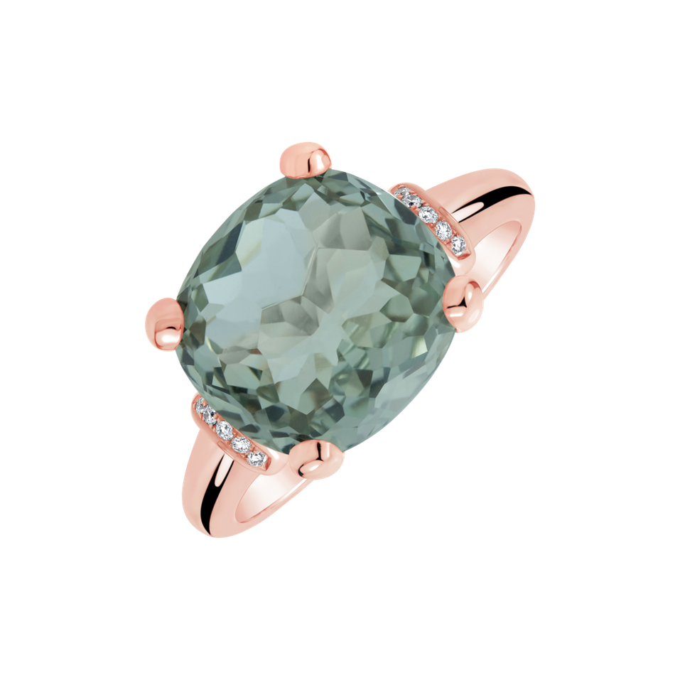 Prsteň s diamantmi a ametystom The Light