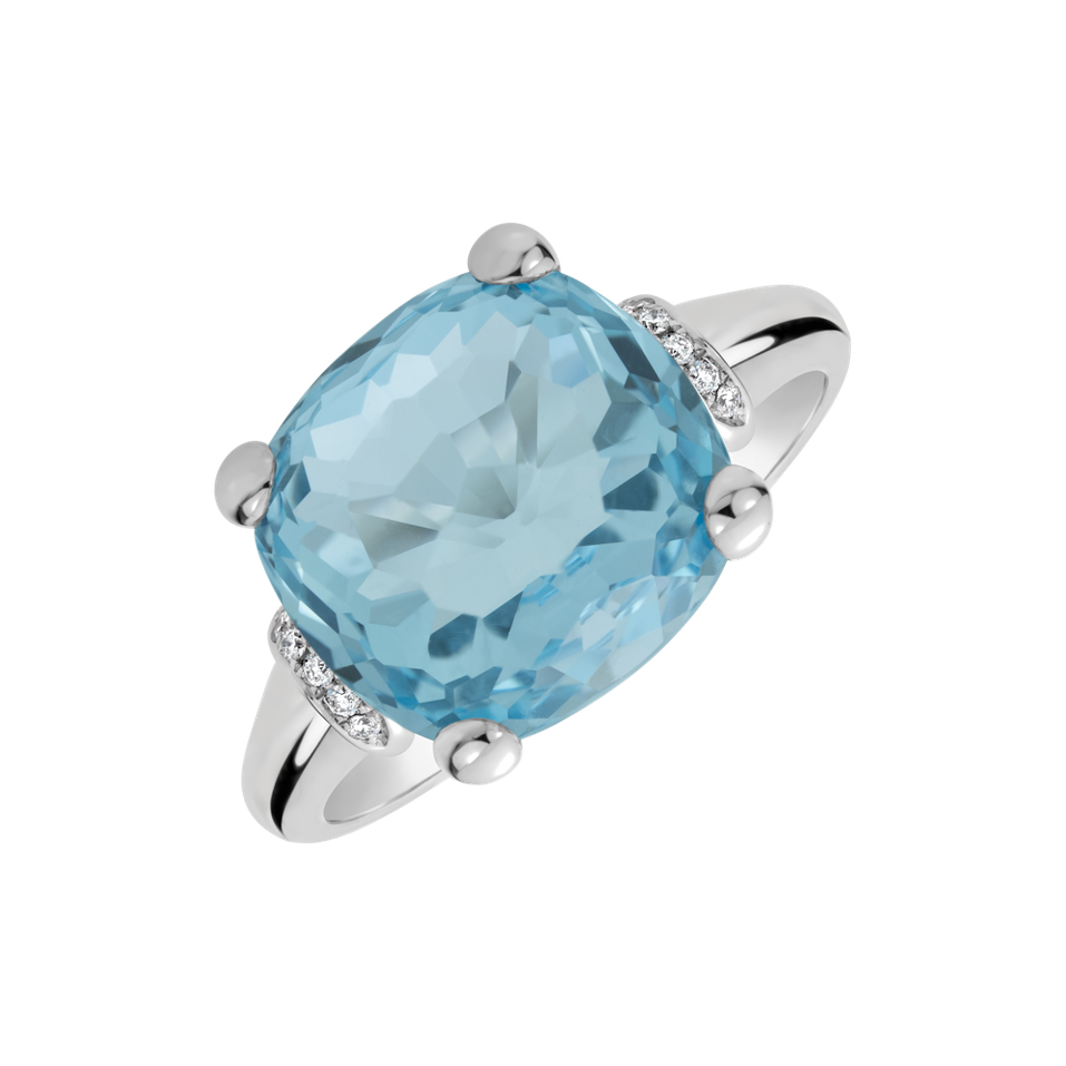 Prsteň s diamantmi a topásom The Light