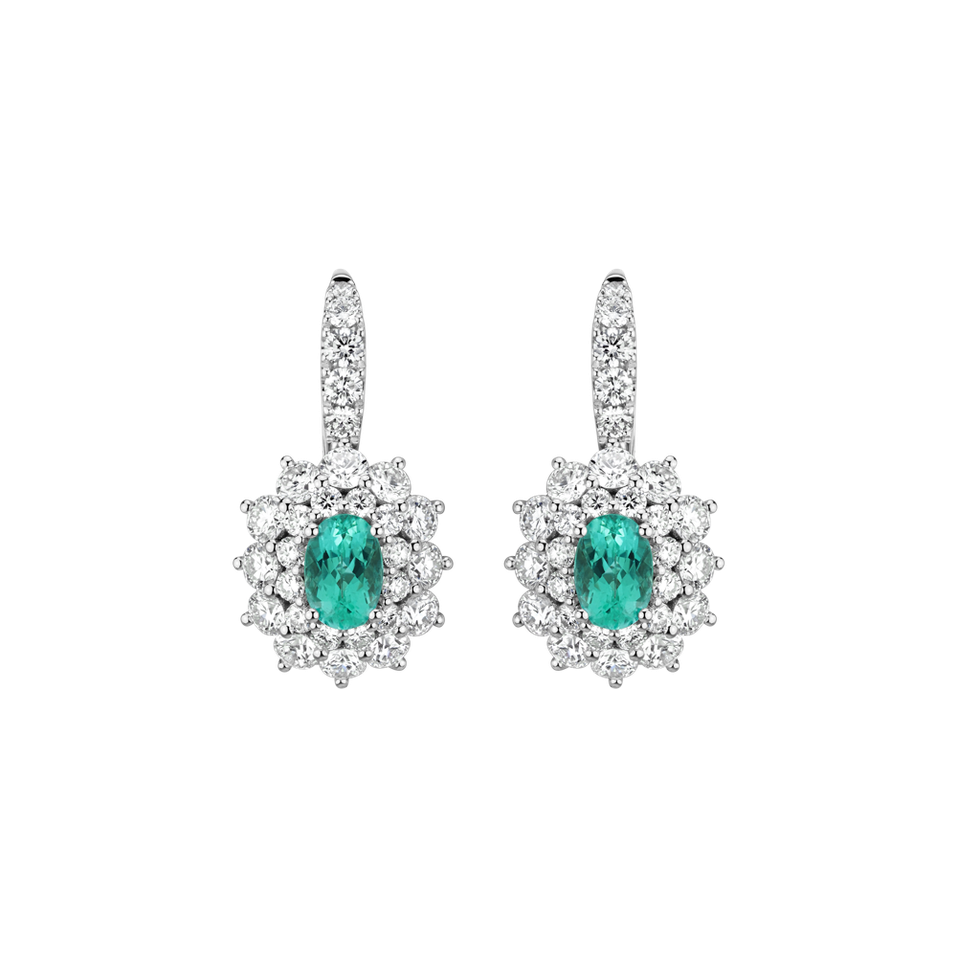 Náušnice s diamantmi a paraibou Queen of Paraiba