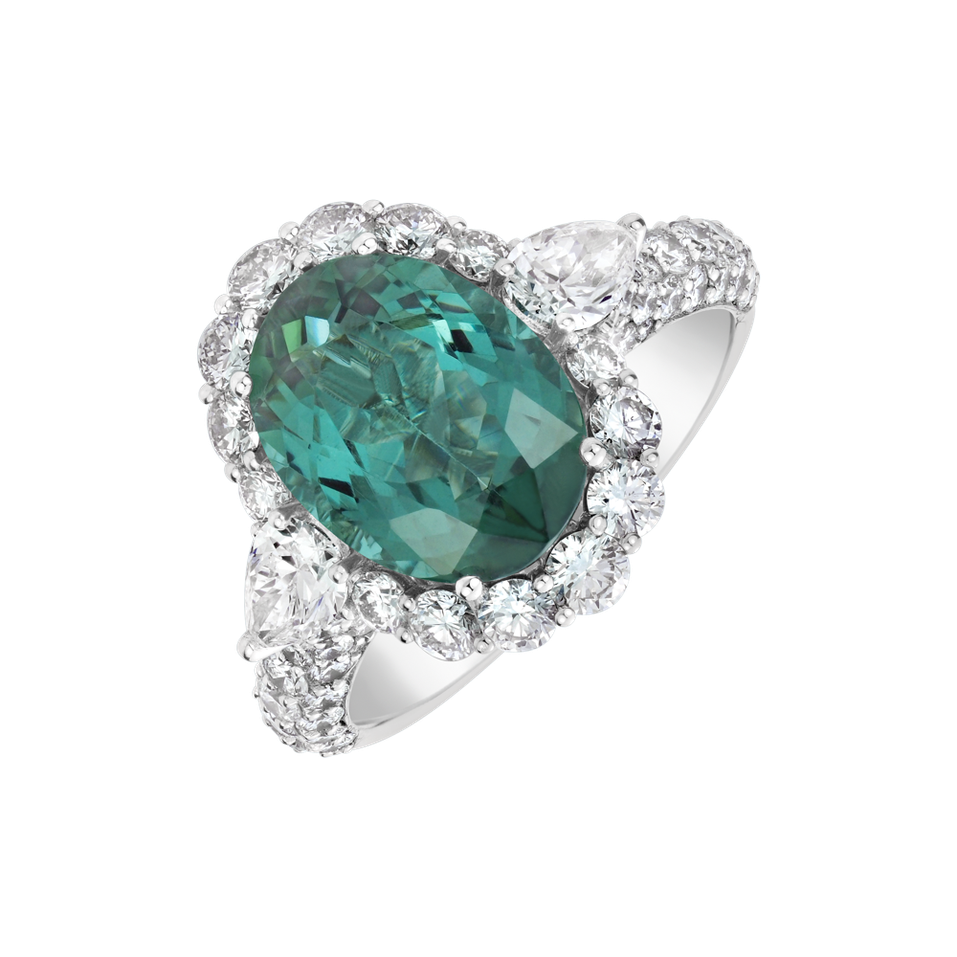 Prsteň s diamantmi a turmalínom Lorienth