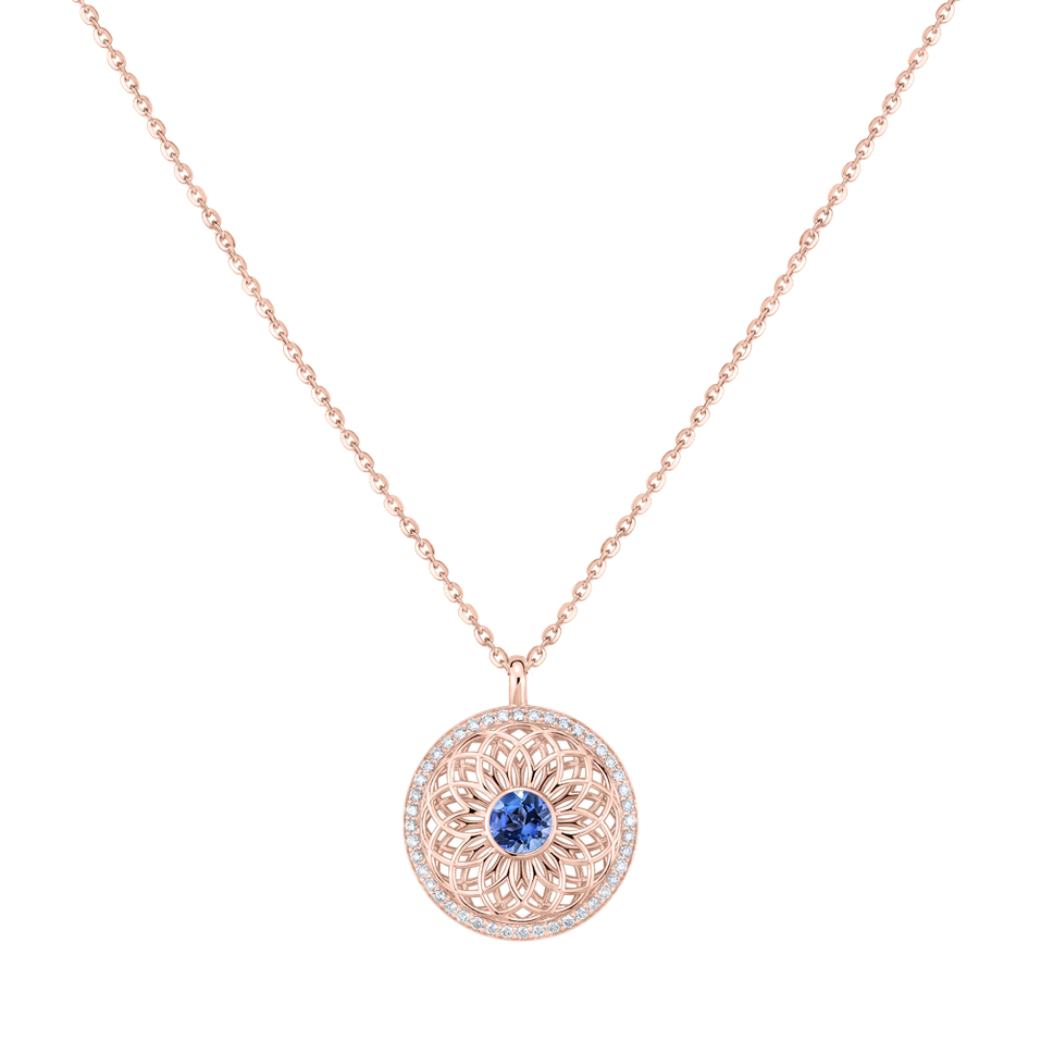 Náhrdelník s diamantmi a tanzanitom Heart of Star