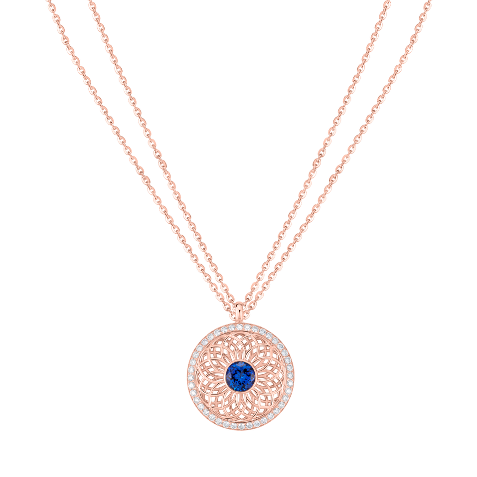 Náhrdelník s diamantmi a tanzanitom Heart of Star