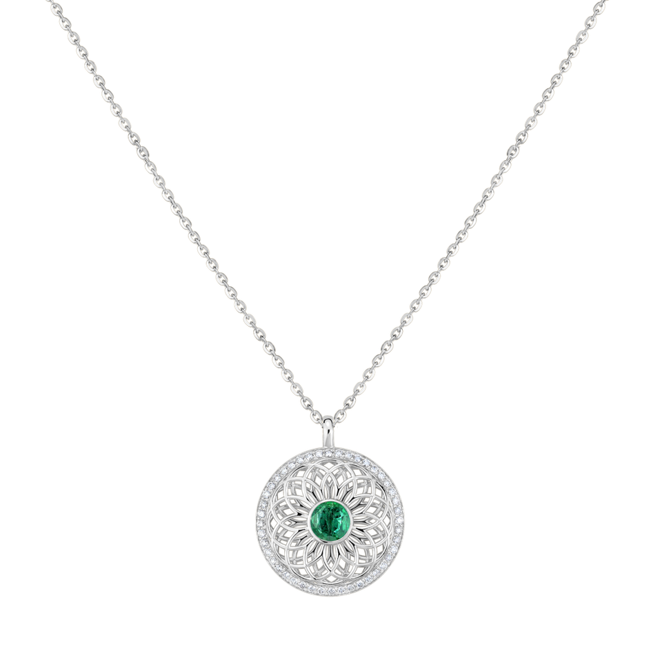 Náhrdelník s diamantmi a smaragdom Heart of Star