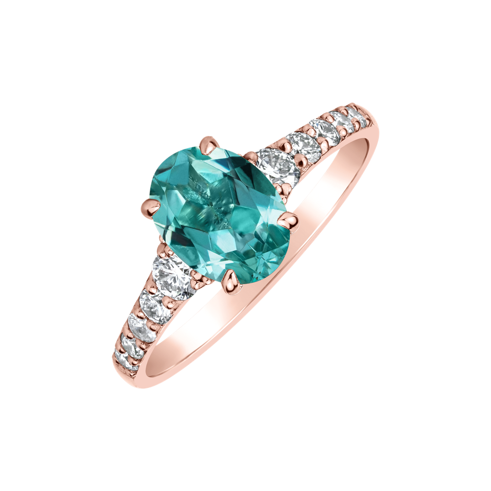 Prsteň s diamantmi a apatitom Shimmering dazzle