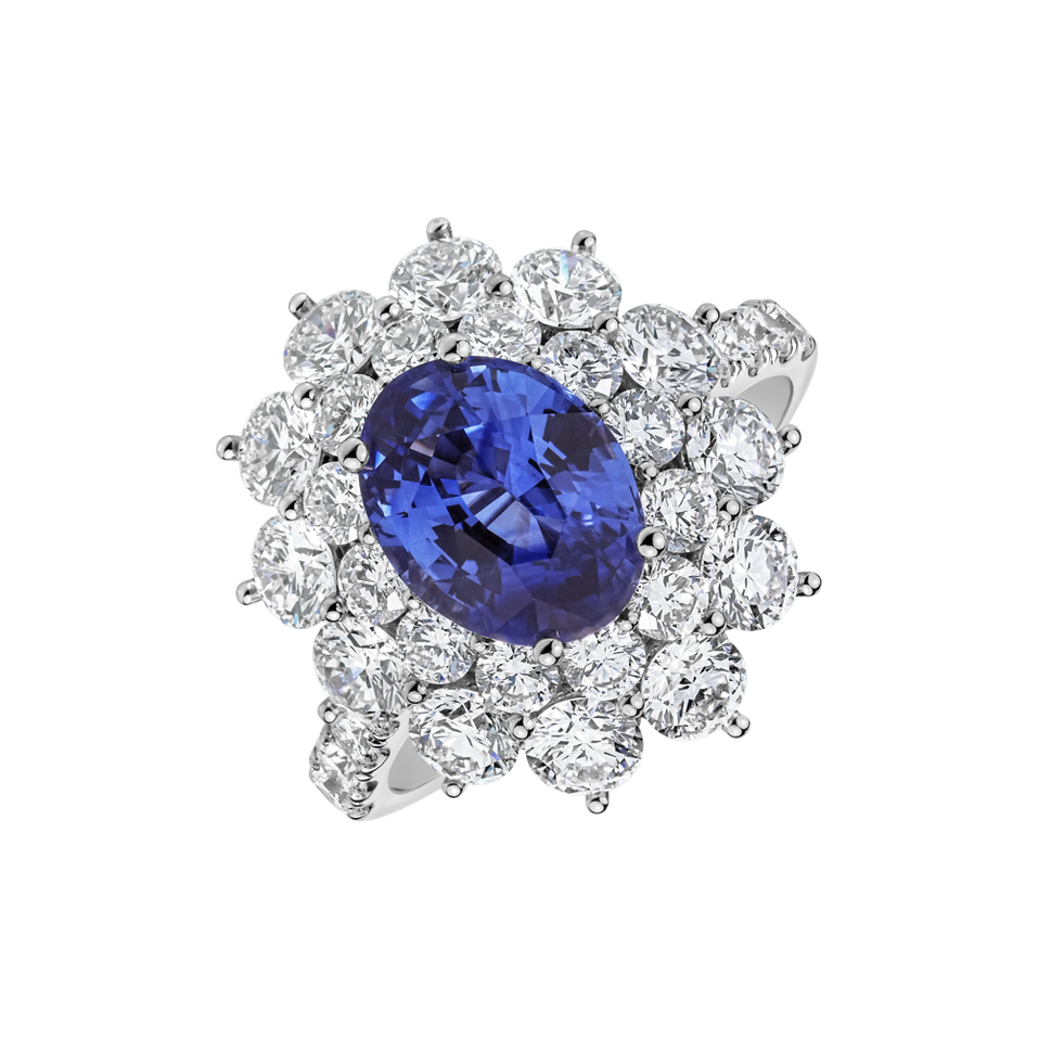 Prsteň s diamantmi a zafírom Queen of Sapphire