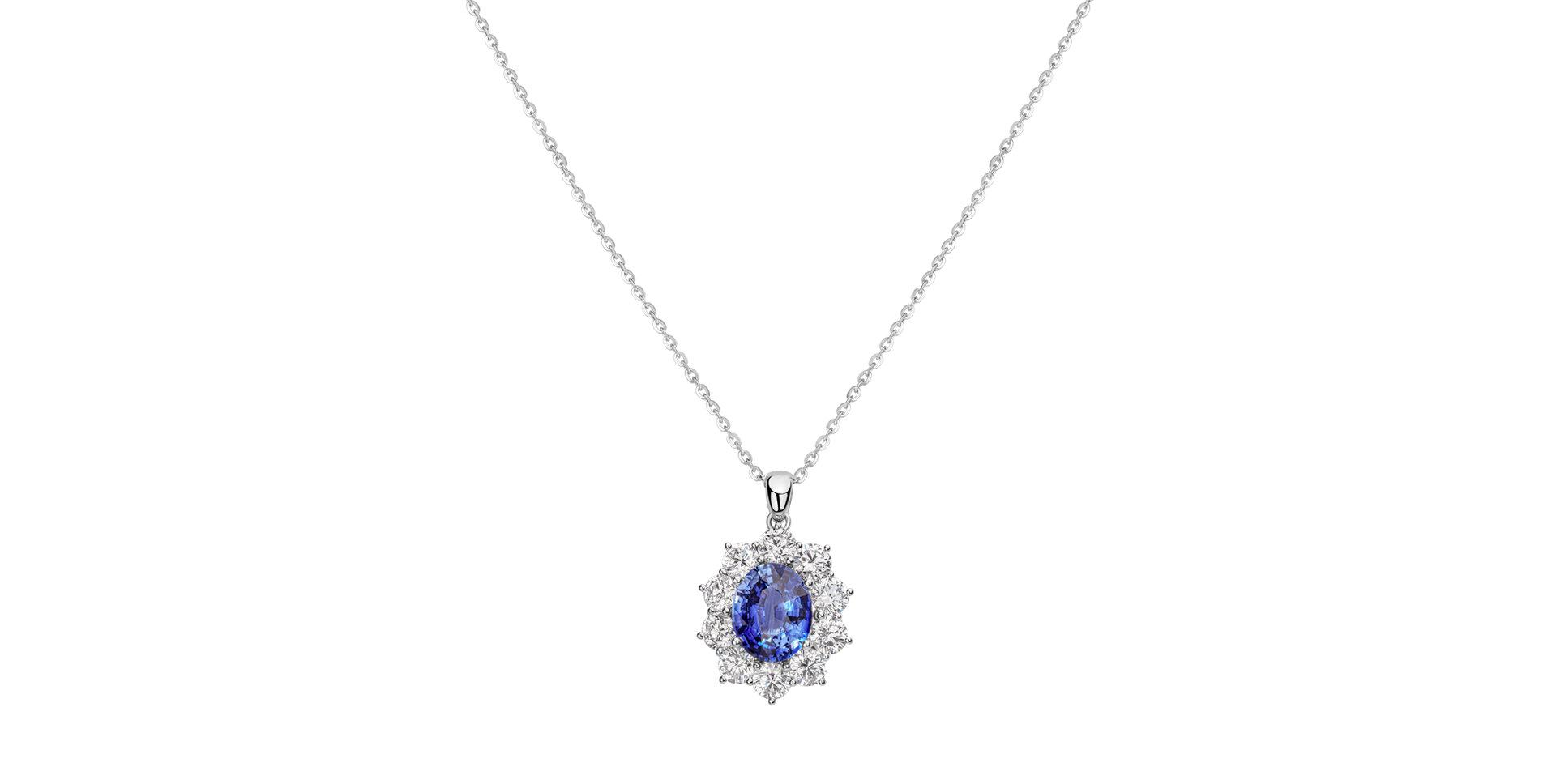 Náhrdelník s diamantmi a zafírom Sky Goddes