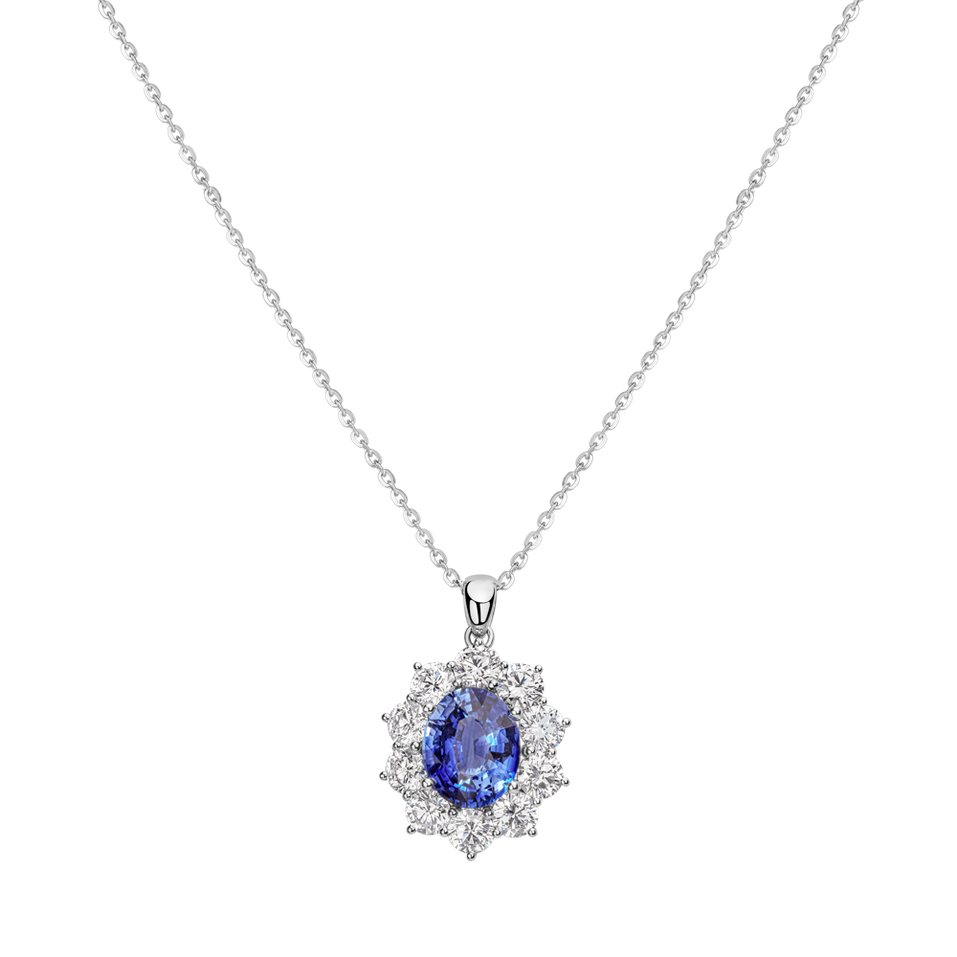 Náhrdelník s diamantmi a zafírom Sky Goddes