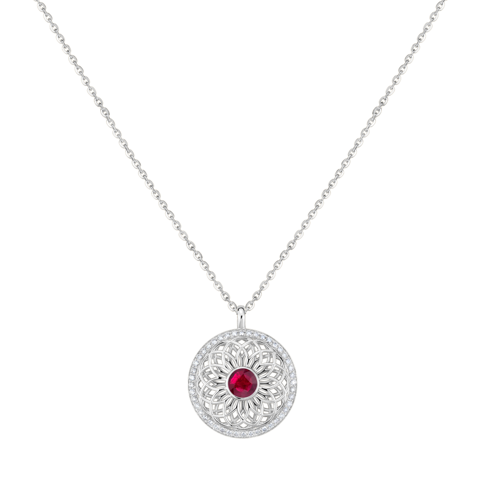 Náhrdelník s diamantmi a rubínom Heart of Star