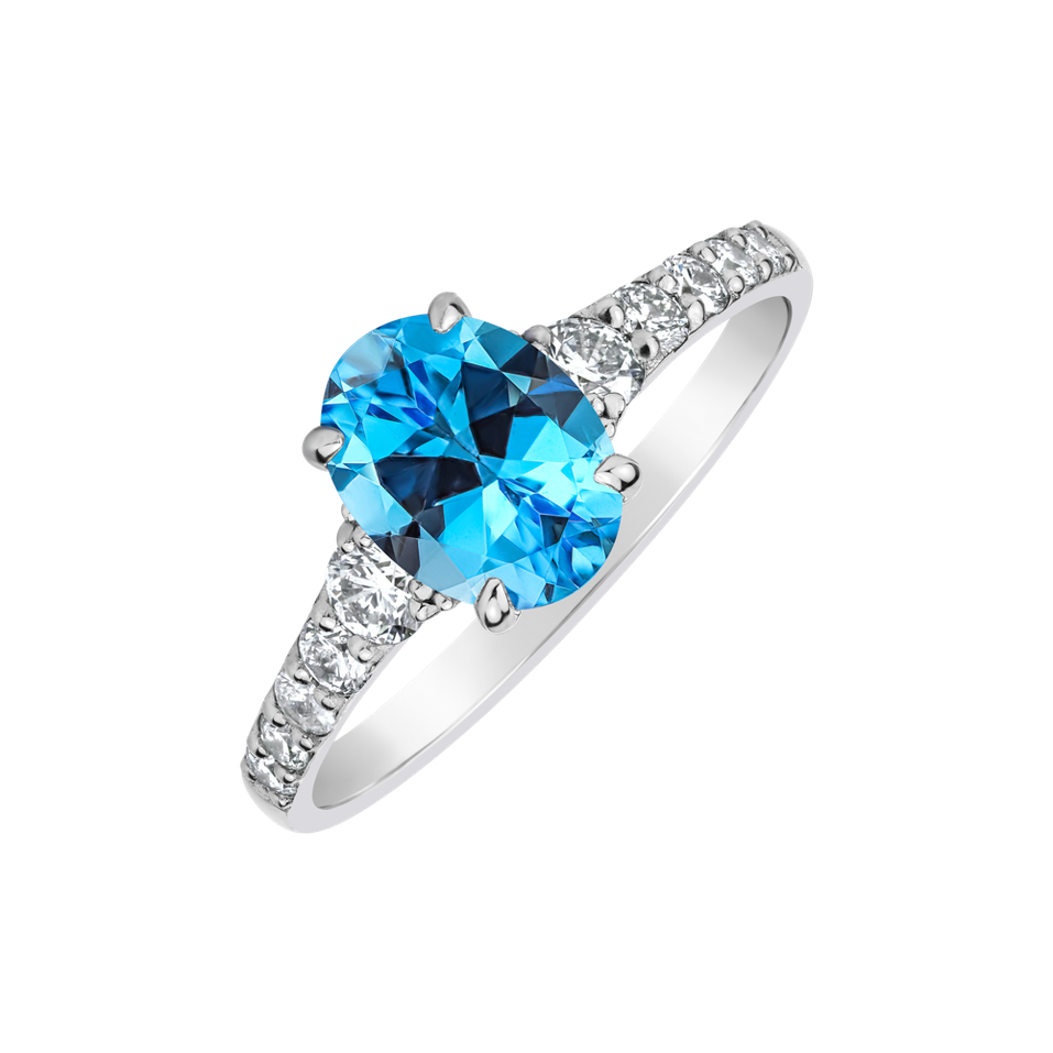 Prsteň s diamantmi a topásom swiss Shimmering dazzle