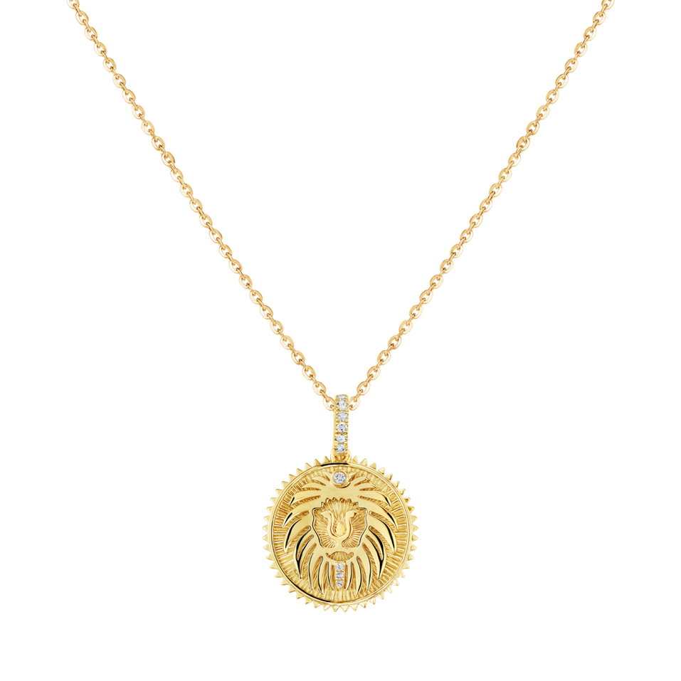 Náhrdelník s diamantmi Leo Medallion
