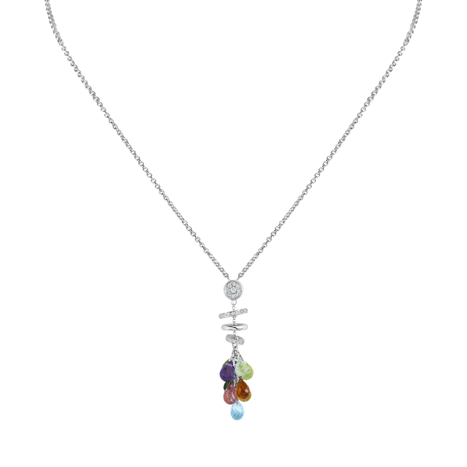 Náhrdelník s diamanti a drahokamami Ocean Lumina