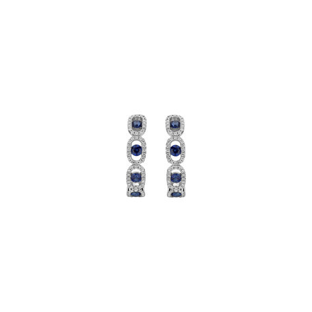 Náušnice s diamantmi a zafírmi Royal Earrings