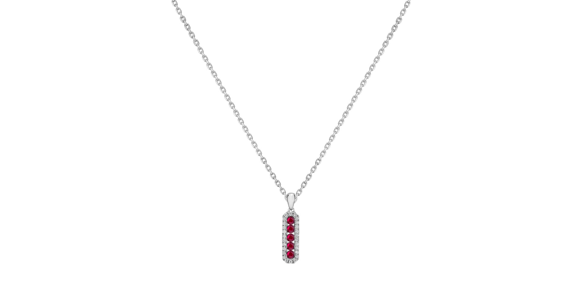 Přívěsok s diamantmi a rubínmi Gia