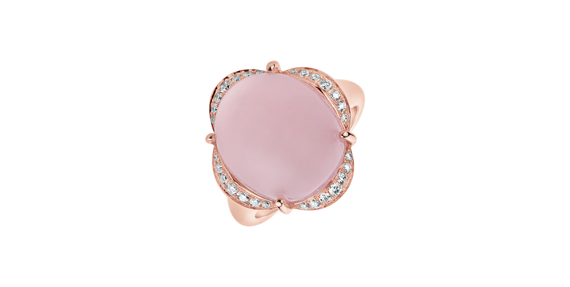 Prsteň s ruženínom a diamantmi Rosa