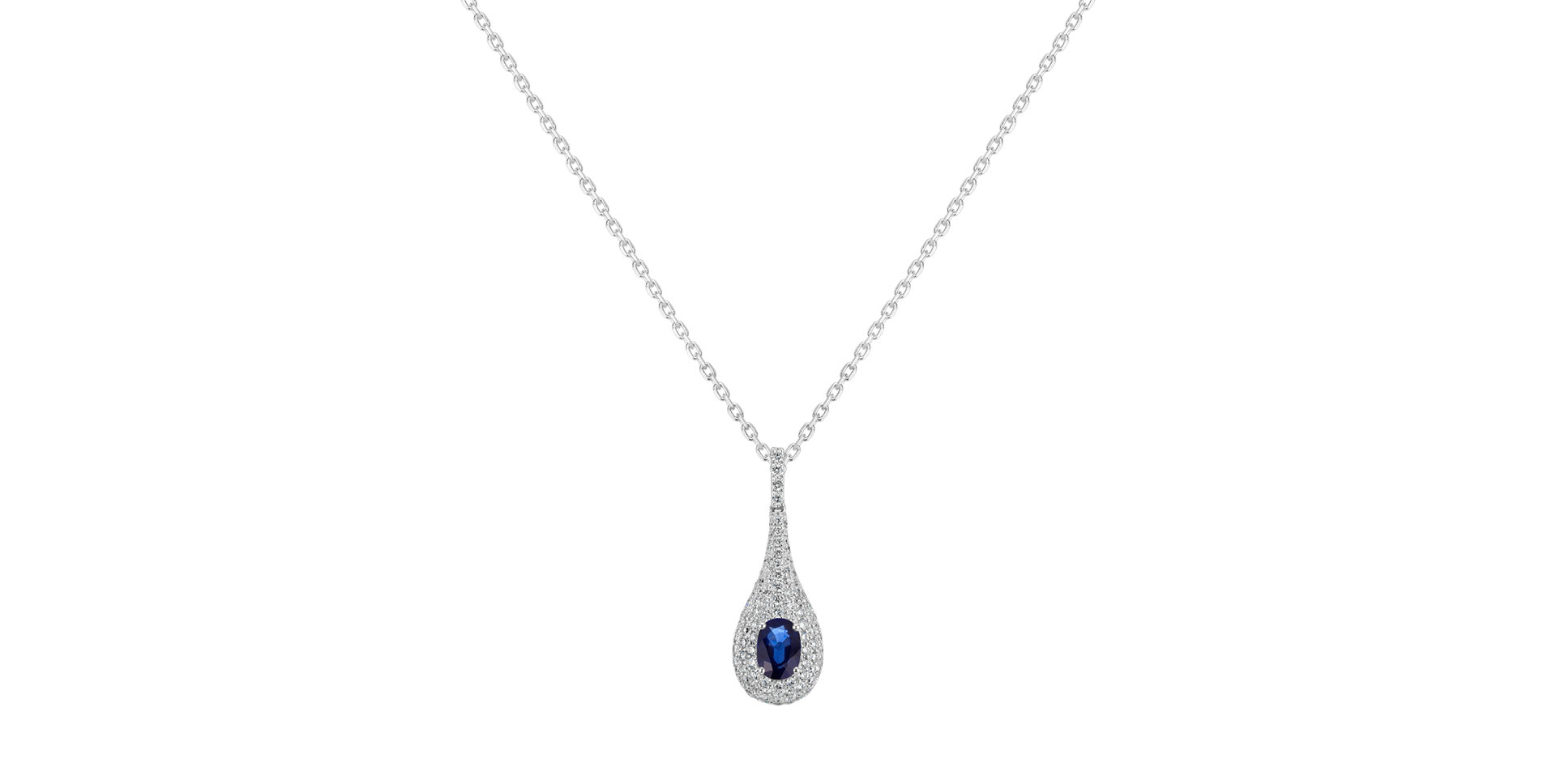 Přívěsok so zafírom a diamantmi Tear Core