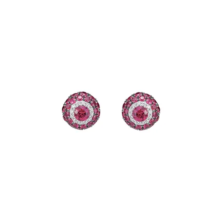 Náušnice s rubíny a diamantmi Ruby Radiance