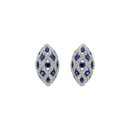 Náušnice so zafírmi a diamantmi Dark Blue Catherine