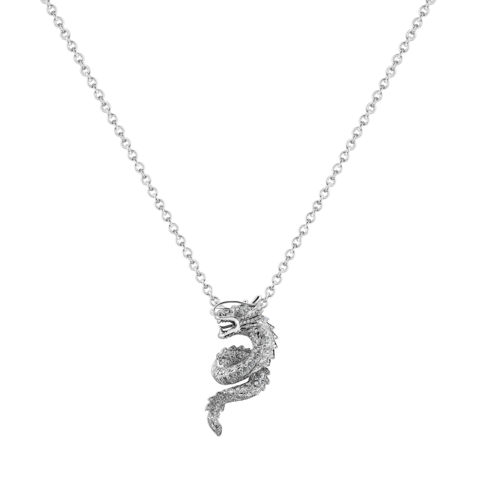 Přívěsok s diamantmi a rubínom Dragon Snake
