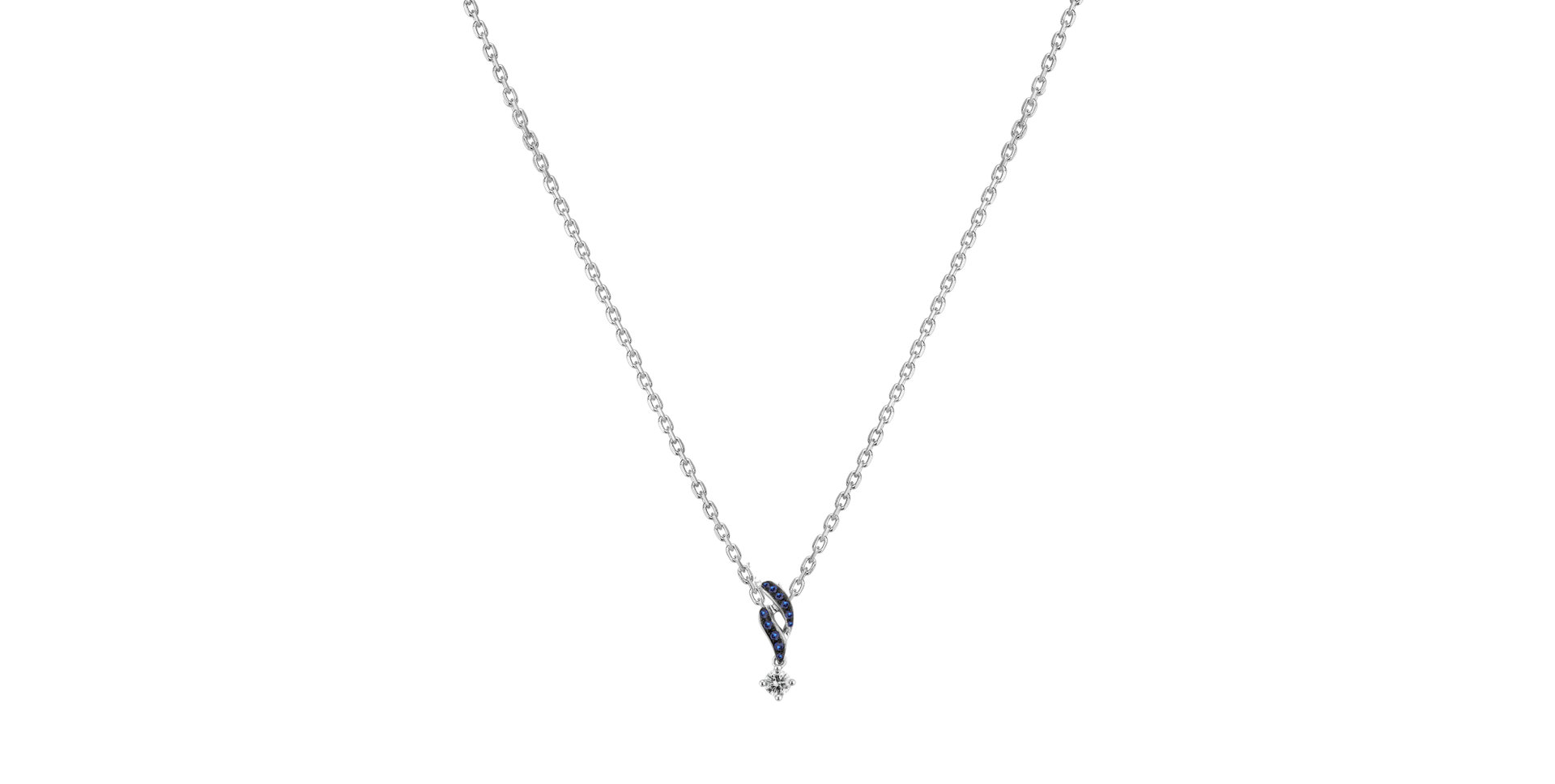 Přívěsok s diamantom a zafírmi Sky Ribbon