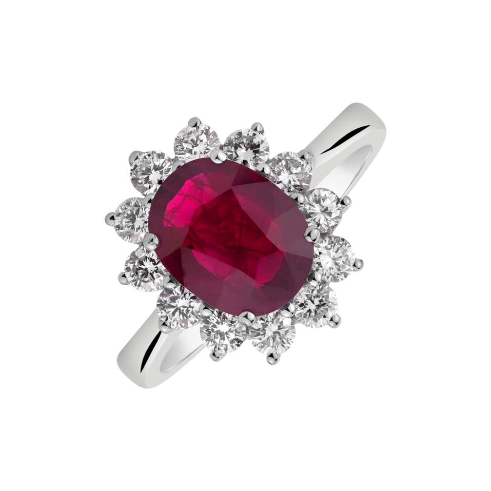 Prsteň s rubínom a diamantmi Royal Red