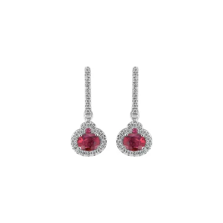 Náušnice s rubínom a diamantmi Red Hope